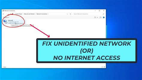 Unidentified network no internet access.  Simply restarting the network adap...