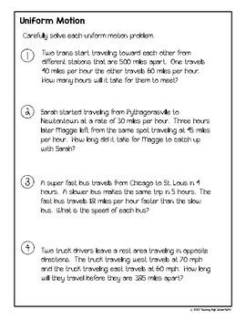 Uniform motion problems worksheet pdf.  Word Problems &ndash; Uniform Motion Bill Hanlo...
