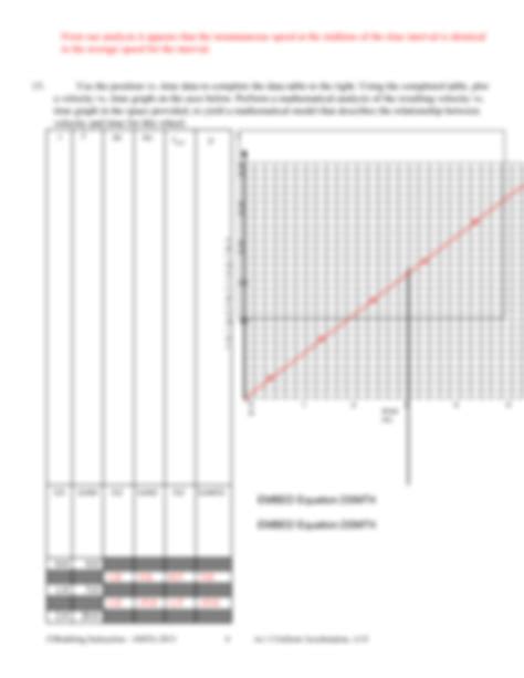 Uniformly Accelerated Motion Model Worksheet 1
