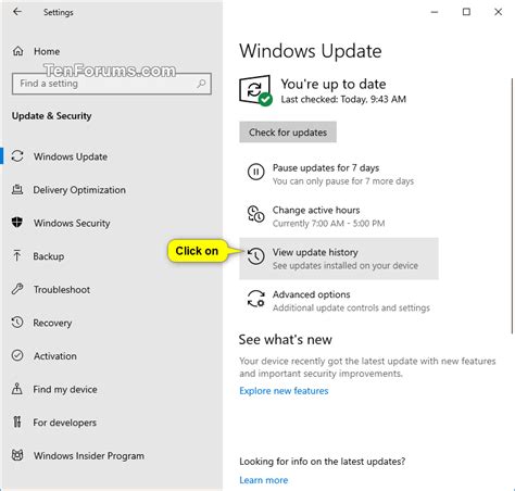 Uninstall Windows Update in Windows 10 Tutorials