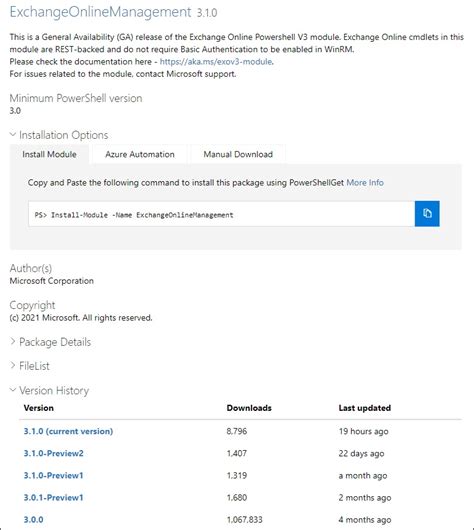 Uninstall exchangeonlinemanagement.  (mine was on 3.  Install and maintain the Ex...