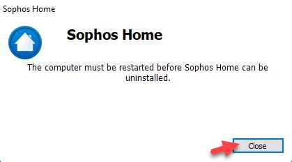 Uninstalling Sophos Home on Windows computers.