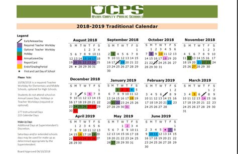 Union County Calendar