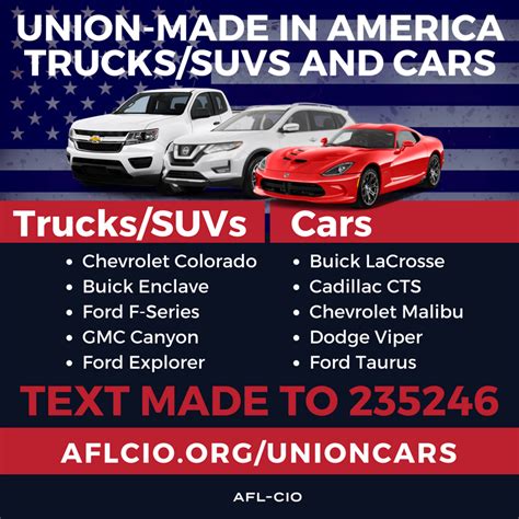 Union-Made Cars & Trucks Union Plus