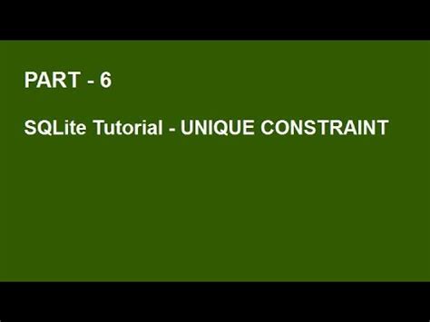 Uniq sqlite. .  Learn about the UNIQUE constraint in SQLite, its usage, and how to apply it...