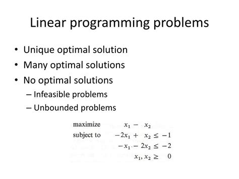 Unique Optimal Solution Linear Programming