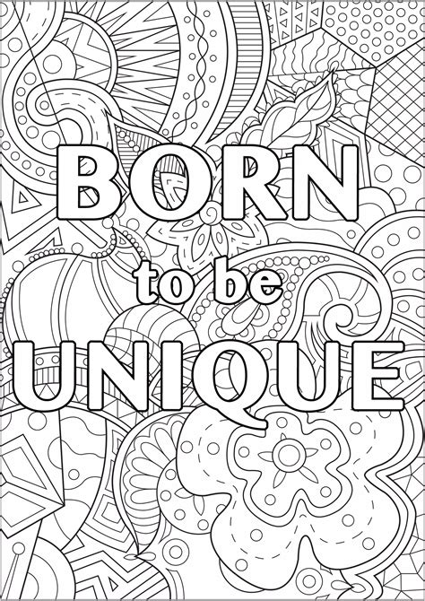 Unique Quote Coloring Pages For Adults
