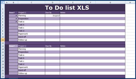 Unique Weekly Task List Template Excel xls xlsformat xlstemplates 