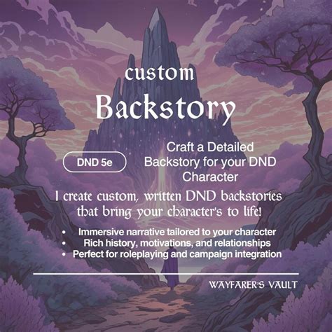 Unique dnd backstories.  Create unique backgrounds, motivations, personali...