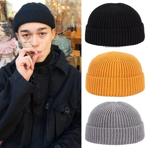 Unisex Beanies For Men 2020 Winter Hats Knitted Black Fisherman Beanie