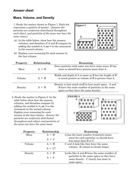 Unit 1 Worksheet Mass Change Answer Key