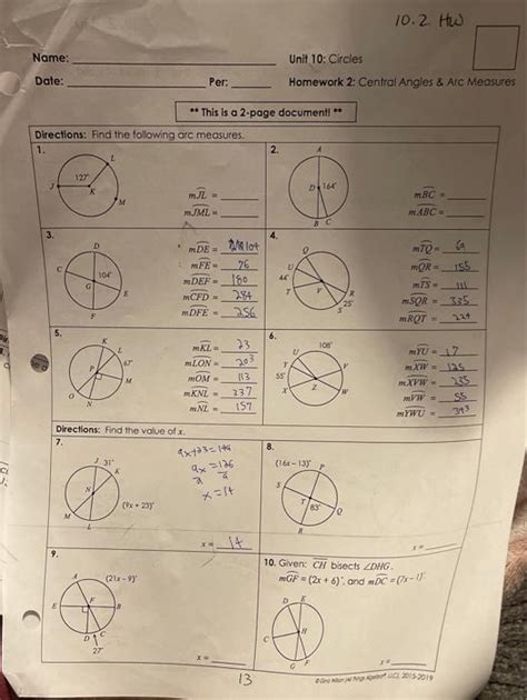 Unit 10 circles homework 2 answer key pdf. 2 days ago · The chapter 3 resource geometry unit 10 test circles answer key + my pdf apr 19, 2021geometry unit 10 test circles answer key. Unit 10 Circles Homework 4 Inscribed Angles Answer Key Gina Arcs In Circles Lesson from xil.bersenggama8861.pw Distance around a circle 1. 4 geometry curriculum all things algebra. 0%0% found this document ... 