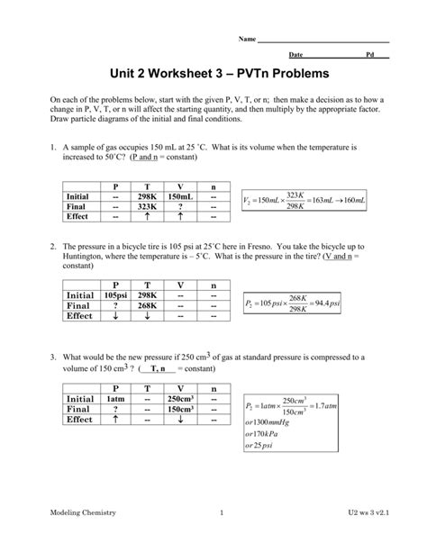 Unit 2 Worksheet 3 Key