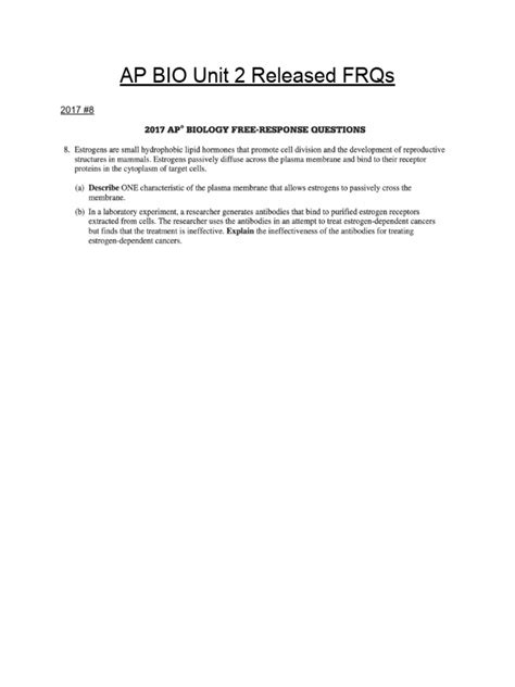 Unit 2 ap bio frq.  Explain how information provided helps determine Questions and model answ...