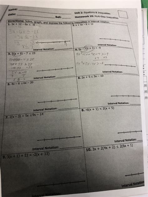 Unit 2 Equations And Inequalities Homework 6 L