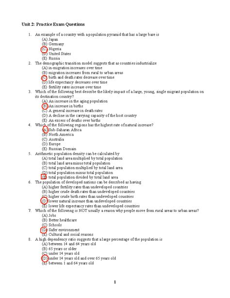 Unit 2 practice test Unit 2 Practice Exam Questions 1. An example of