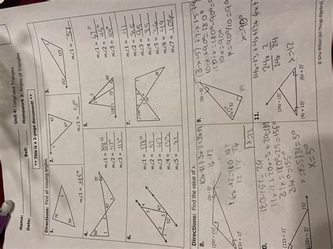 Unit 4 Homework 5 & 6 Math, Algebra, Linear Equations, Slope