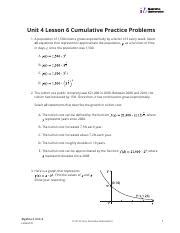 Unit 4 lesson 6 cumulative practice problems.  Then, find the quotient and explain what ...