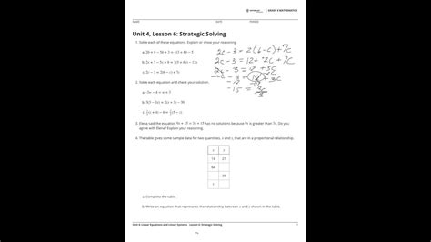 Lesson 5 Introduction to Linear Relationships; Lesson 6 More Linear Relationships; Lesson 7 Representations of Linear Relationships; Lesson 8 Translating to y=mx+b; Finding Slopes. Lesson 9 Slopes Don't Have to be Positive; Lesson 10 Calculating Slope; Lesson 11 Equations of All Kinds of Lines; Linear Equations. Lesson 12 Solutions to Linear .... 