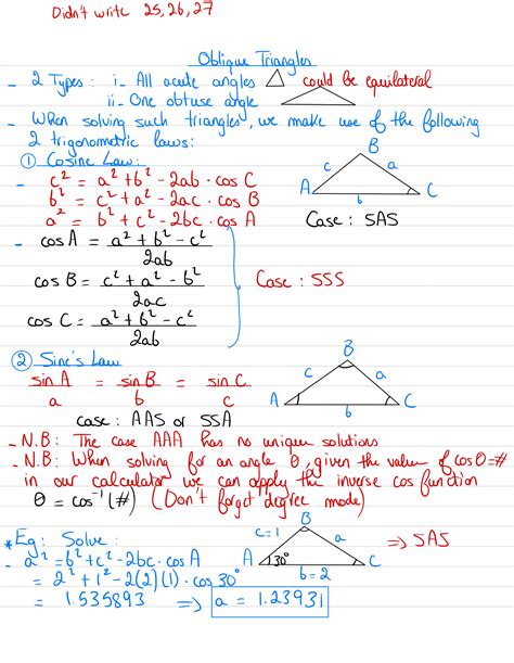 Unit 5 Assignment 1 Solving Oblique Triangles