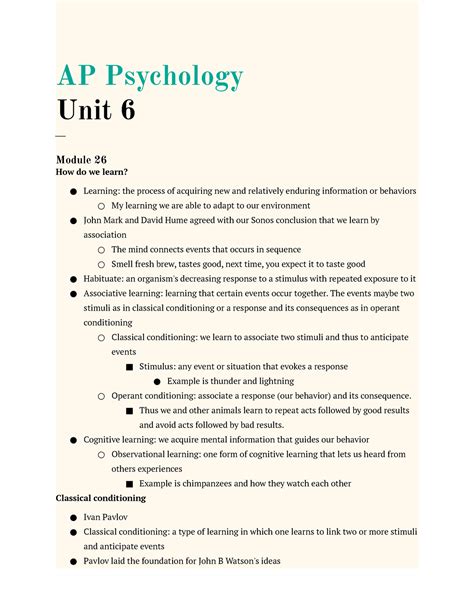 Unit 6 Study Guide AP Psychology Unit 6 ___ Module 26 How do we