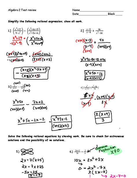 Unit 7 test review answer key algebra.  The following pages include the answer key for all mac...