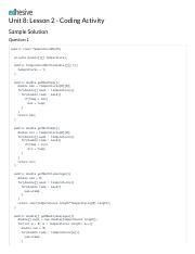 Unit 8 Lesson 2 Coding Activity (2025)