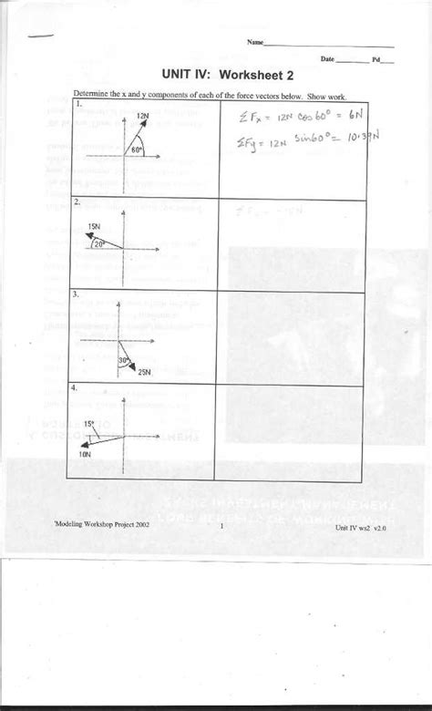 Unit Iv Worksheet 2 Physics Answers