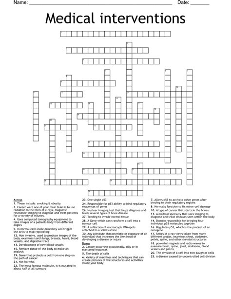 Unit of medicine nyt crossword. The Crossword Solver found 30 answers to "medical unit", 4 letters crossword clue. The Crossword Solver finds answers to classic crosswords and cryptic crossword puzzles. Enter the length or pattern for better results. Click the answer to find similar crossword clues . Enter a Crossword Clue. A clue is required. 