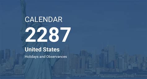 To display calendars of other years in United States click on "