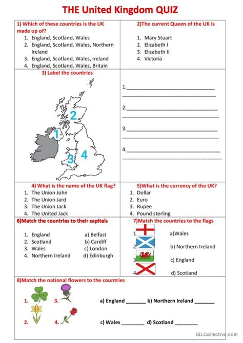 United Kingdom: Quiz & Worksheet for Kids Study.com