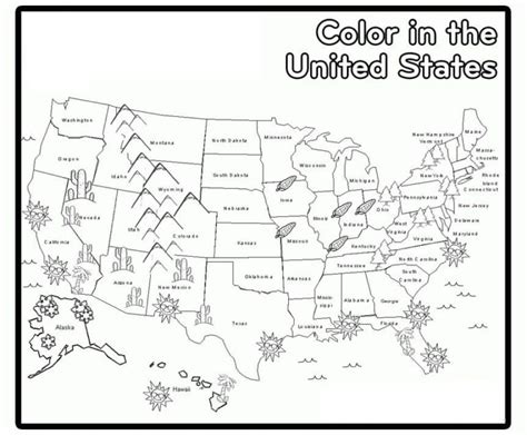 United States Map Coloring Shee