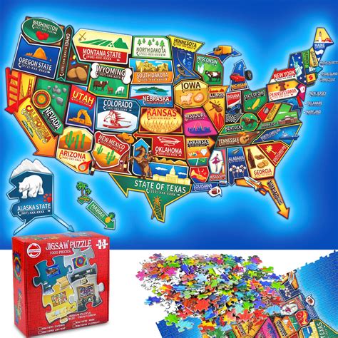 iPad Screenshots. A fun way to learn where the states are in the USA. Ages 5 and up, beginner and advanced levels. See how quickly you can finish the puzzle! Instructions: Tap to select a puzzle piece from the menu then drag it to where it belongs on the map. Tap the "Change Map" button to hide or show state outlines on the map..