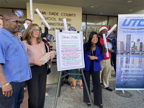 United teachers of dade. Feb 20, 2019 · Miami-Dade County teachers who are also members of United Teachers of Dade voted Wednesday to keep their current union leadership in place for another three years. As of about 9:30 p.m., about ... 