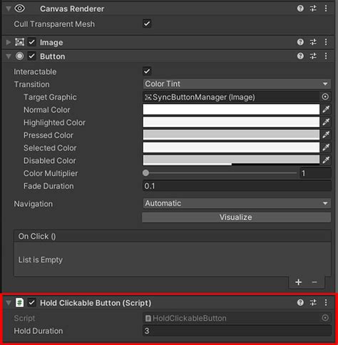 Unity button on hold. I. (I&rsquo;m using the standard OnClick events to do this) I have ...