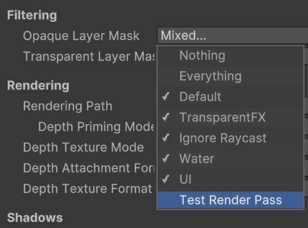 Unity custom render pass.  You can change the injection point to control how the Custom Pa...