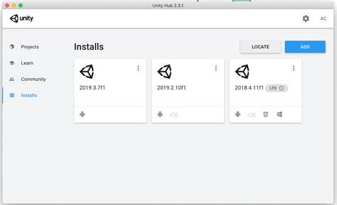 Unity hub.  In addition, you can manually add To work with Unity, you'll start with t...
