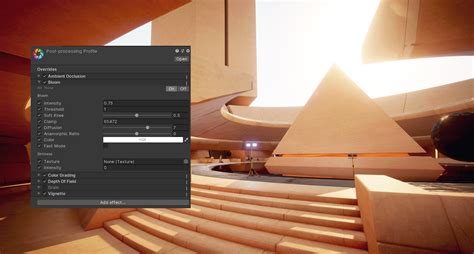 Unity post processing stack v2 documentation.  Note that in coroutine function, you call ...