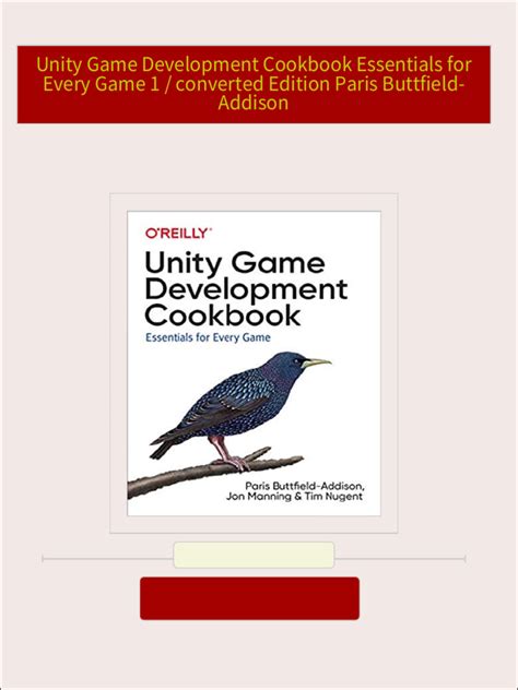 Read Online Unity Game Development Cookbook Essentials For Every Game By Paris Buttfieldaddison