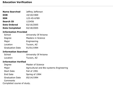 Universal Background Screening Education Verification