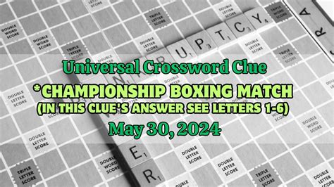 Universal Crossword Clue: Championship match (… first 2 letters)