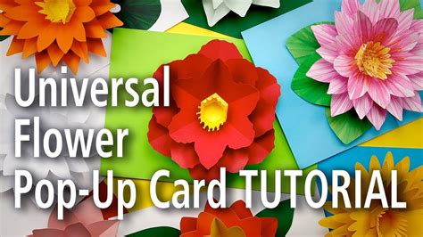 Universal Flower Pop Up Card Tutorial Youtube