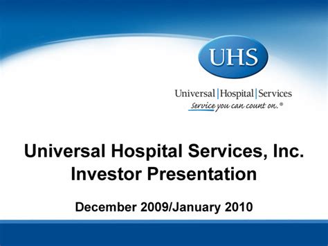 Universal Hospital Services, Inc. 8-K