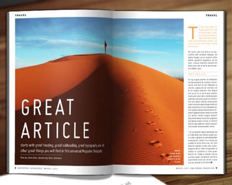 Universal InDesign Magazine Template with 24 elegant and unique page