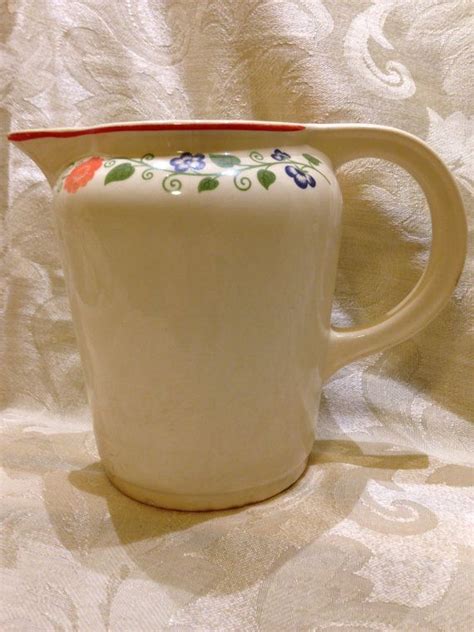Universal cambridge oven proof pitcher. Universal Cambridge Oven Proof Pitcher for Water/Milk/Creamer - Vintage Cream Ceramic Pottery Dish 