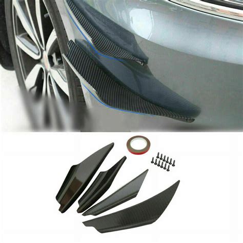 Universal front spoiler.  4pcs Universal Front Bumper Fins Body Splitter Spoiler Canards...