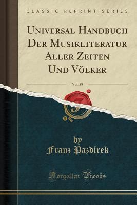 Universal handbuch der musikliteratur aller zeiten und völker. - Lösungshandbuch zur einführung in die ökonometrie.