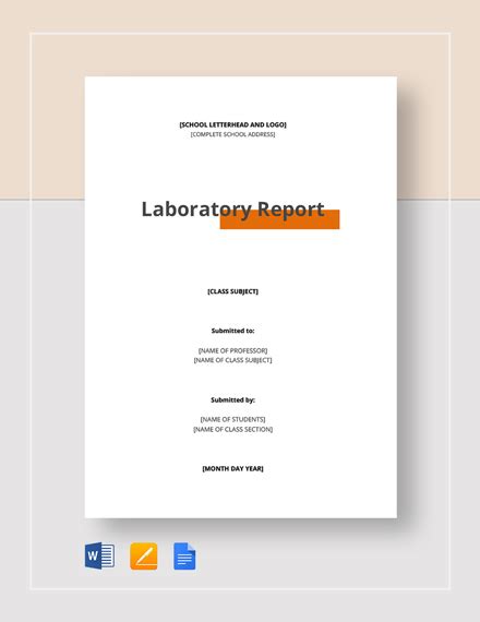 University Lab Report Template Google Docs, Word, Apple Pages