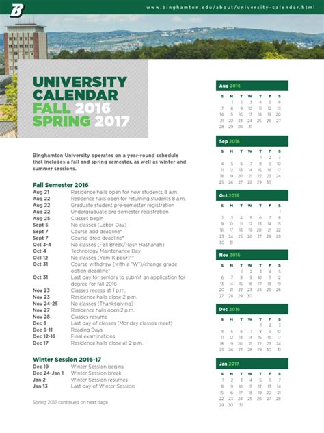 University Of Binghamton Calendar