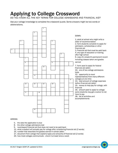 University Of Phoenix Specialty Crossword